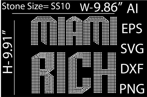 Download Printable (Miami Rich) Rhinestone Templ - Premium Resources