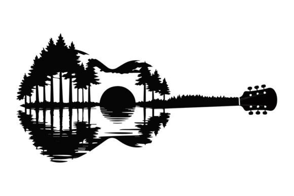 Download Guitar Sunset SVG- Acoustic Music - Music Collection